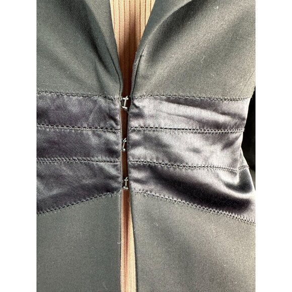 Bebe Satin Waisted Jacket Size 4 Black Polyester Blend - Picture 3 of 16